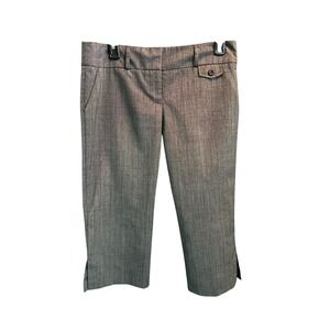 Tracy Evans Gray Herringbone Cropped‎ Capri Pants Size 6 Career Casual